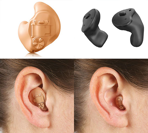 In-the-ear (ITE) hearing aids – full shell and half shell options that sit in the outer ear bowl