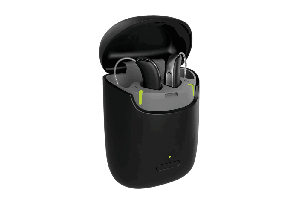 Rexton hearing aids in their case